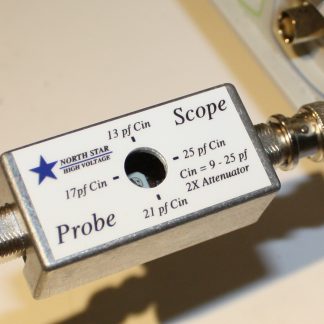 Wide bandwidth attenuators to be placed at the oscilloscope